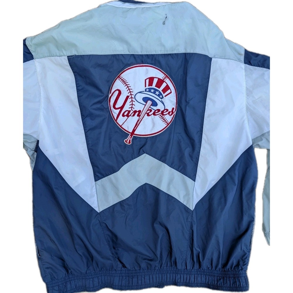 VTG 90's Street Wear New York Yankees Top Hat MLB  Bomber Jacket  Large Full Zip